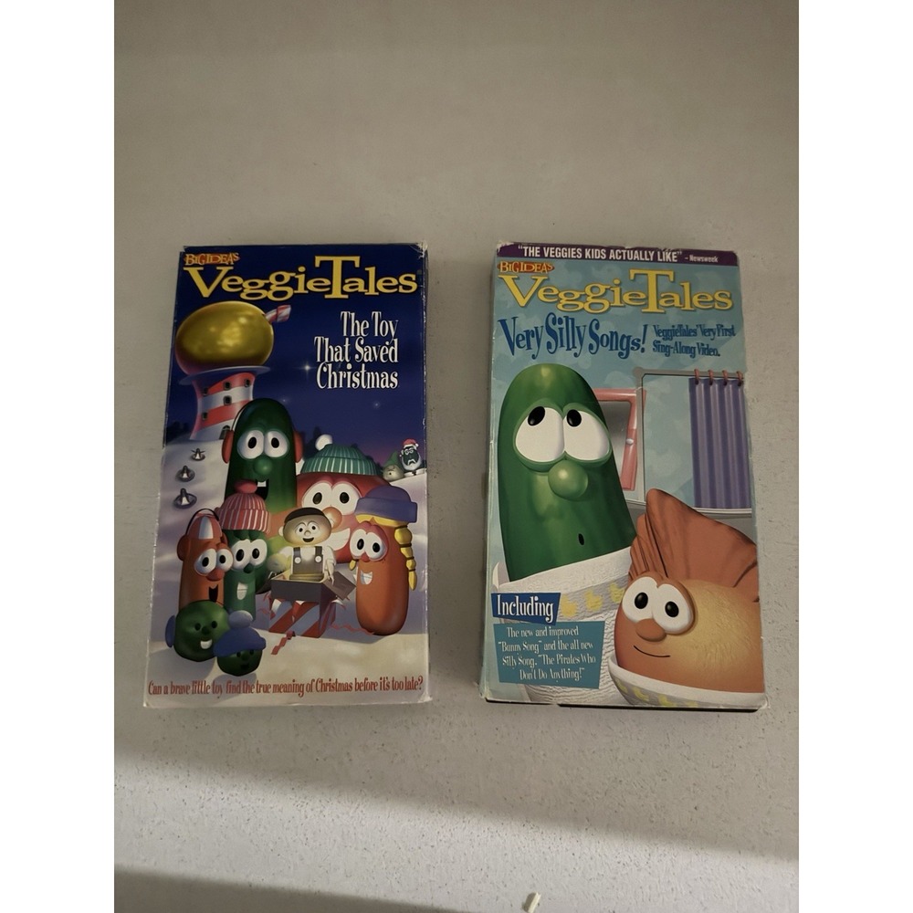 VeggieTales Very Silly Songs Sing Along & The Toy That Saved Christmas VTG VHS